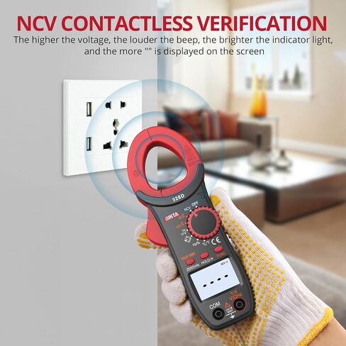مقياس المشبك الرقمي من BINTA، 2000 مقياس متعدد مع جهاز اختبار الجهد الكهربي NCV Amp يتراوح تلقائيًا مع الجهد الكهربي AC/DC أوم فولت يقيس تيار التيار المتردد، وثنائيات مقاومة السعة، وكشف الجهد الكهربائي غير المتصل in Kuwait