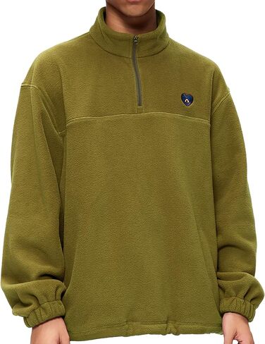 Aelfric Eden Oversized Quarter Zip Pullover Sweatshirt Long Sleeve Fleece Sweatshirts Tops with Pockets in Saudi Arabia