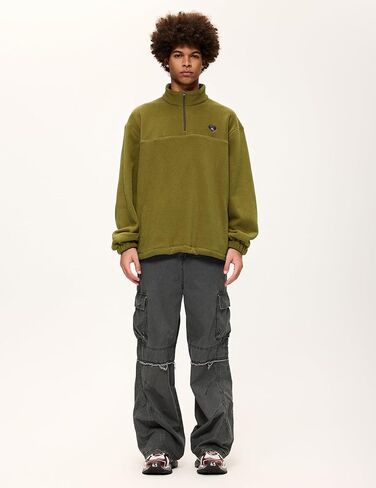 Aelfric Eden Oversized Quarter Zip Pullover Sweatshirt Long Sleeve Fleece Sweatshirts Tops with Pockets in Saudi Arabia