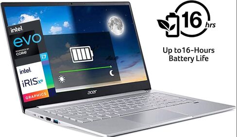 كمبيوتر محمول Acer 2021 Swift 3 رفيع للغاية، شاشة 14 بوصة FHD، Intel Evo i7-1165G7، عمر بطارية طويل 16 ساعة، Intel Iris Xe Graphics، Thunderbolt 4، ذاكرة الوصول العشوائي 8 جيجابايت، 1 تيرابايت PCIe SSD، بصمة الإصبع، كاميرا ويب، Wi-Fi 6 in Saudi Arabia