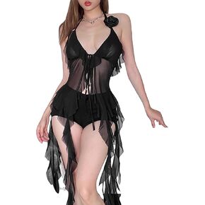 Womens Sleeveless Asymmetrical Ruffles Tank Tops Casual Blouse Shirts Slim Fitted Y2K Summer Outfits 2024