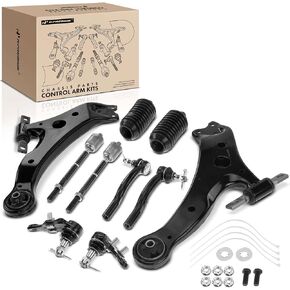 A-Premium Set of 10, Front Lower Control Arm, Lower Ball Joint, Inner Outer Tie Rod End, Compatible with Toyota Camry 2004-2006, Solara 2004-2008, Lexus ES330 2004-2006