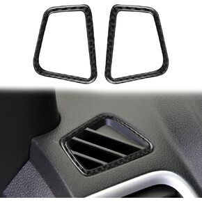 Carbon Fiber Dashboard Air Vent Wind Outlet Frame Panel Cover Trim Compatible with Ford Explorer 2011 2012 2013 2014 2015 2016 2017 2018 2019 Interior Accessories Black (2Pcs)