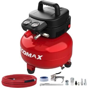 Air Compressor 6 Gallon 175 PSI Pancake Portable Oil-free Tank with 10 PCS Accessories Kit
