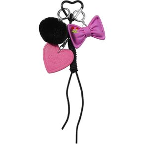 Designer Rope Bag Charms, Dopamine Bow and Heart Charms, Braided Plush Keychains for Handbag Purse Backpack Bag Accessories