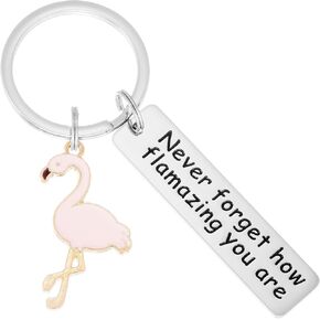 Kivosliviz Flamingo Keychain Flamingo Merchandise for Women Gifts Flamingo Jewelery Inspirational Flamingo Merch Flamingo Key Chain