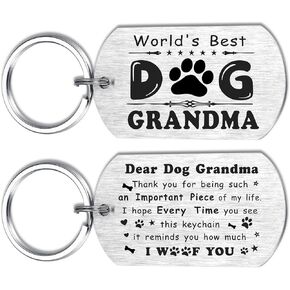 Alotozo Dog Grandma Gifts - Best Dog Grandma Keychain - Gifts for Dog Grandma - Mothers Birthday Christmas Gift to Grandma from Dogs