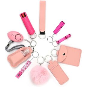 Keychain Set for Women,with Card Holder, Pom Pom and Car Keychain Accessories,Gifts for Women and Girls