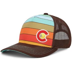 YoColorado Colorado Trucker Hat for Men & Women - Custom Wanderlust Fader Style Outdoor Caps, Adult & Small Adult Sizes
