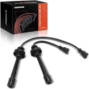 A-Premium Ignition Spark Plug Wires Set of 2 Compatible with Mitsubishi Outlander 2003-2004, Mirage 1997-2002, Lancer 2002-2007, Eclipse 2000-2005, Galant & Chrysler Sebring & Dodge Stratus, 5MM