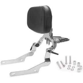 Motorcycle Backrest Sissy Bar For Driver & Passenger Adjustable Bracket w/Cushion Pad, Luggage Rack Fits For Harley Nightster RH 975 Special RH975S 2022 2023 2024(Black)