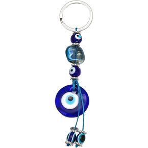 Evil Eye Keychains Blue Glass Lucky Eyeball Keychains-Unique Decorative Charm for Bags & Keys