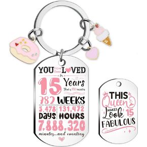 Happy Birthday Keychain Gifts for Girls - Double Sides Engraved Inspirational Presents, Ideas gifts for Teen Girls 15-18