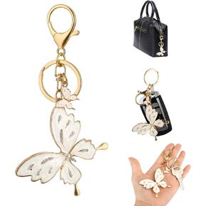 Butterfly Keychain Rhinestone Bling Keychain Butterfly Pendant for Women Handbags Keychain Accessory Gift