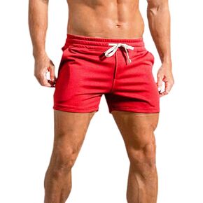 Mens 5inch Cotton Shorts Red Shorts Men Red Shorts for Men 5 Inch Inseam Shorts Cotton Shorts Mens Sweat Shorts Cotton Shorts for Men Sweat Shorts for Mens 5 Inch Gym Shorts (Red, S)