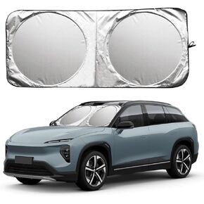 Car Windshield Sun Shade, Cool Reflective Sun Blocker, Foldable Car Front Window Covers, Sun Protection Automotive Glass Shade for Comfortable Driving for Universal Car SUV Truck (64.96 x 35.43'')