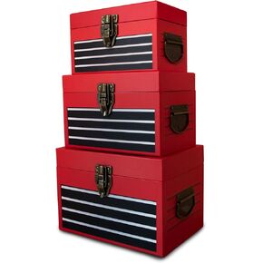 Blue Orchards Pixel Treasure Chest Paperboard Boxes (Set of 3), Decoration for Video Gamers, Birthday Parties, Mining Fun, Storage or Display
