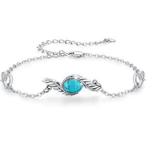 Urn Necklace for Ashes 925 Sterling Silver Turquoise Feather Necklace Turquoise Bracelet Cremation Necklace Memory Jewellery, Metal, Turquoise