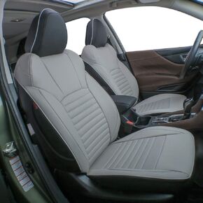 EKR Custom Fit Santa Fe Car Seat Covers for Select Hyundai Santa Fe 2019 2020 2021 2022 2023 (Not for HEV/Plug-in Hybrid)-5 Seats, Leatherette (Black/Gray)