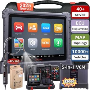 Autel MaxiSys Ultra OBD2 Scanner, 2025 Top MSUltra Lntelligent Diagnostic Scan Tool [with MV108 & 5-in-1 VCMI] Upgraded of Ultra Lite/ MS909EV/ MS919 /MS909 Topology 2.0, 40+ Services, ECU Programming