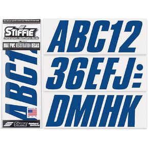 STIFFIE Shift Navy 3" Boat & PWC Registration Decals • Numbers Letters Stickers
