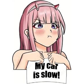 Car Vinyl Sticker, My Car is Slow Anime Kawaii Peeking car Decals, Funny Stickers - Car Exterior Accessories - Waterproof Bumper Stickers for Cars, Truck, Motorcycle, Wall, Window and Laptop
