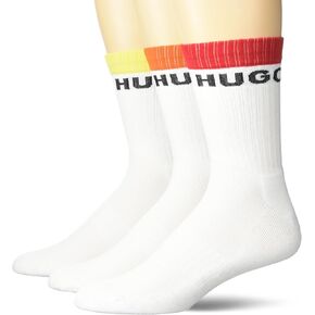 HUGO 5-Pack Big Logo Quarter Length Ribbed Socks