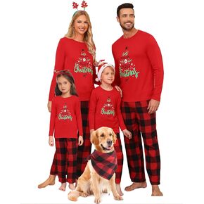 iClosam Matching Family Pajamas Set Striped Christmas Pajamas Sleepwear Dad Mom PJs