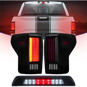 LED Tail Lights Fit for Toyota Tundra 2007-2013, Rear Brake Lamp Taillight Assembly, Black Housing Smoke Lens