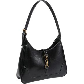 OYOANGLE Women's PU Leather Shoulder Bags Clasp Zipper Top Handle Handbags Adjustable Strap Vintage Hobo Purses