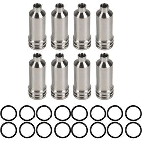 labwork 8 Sets Injector Cup and O-rings Replacement for 2001-2004 Silverado GMC Sierra 6.6L 97188463 94051259