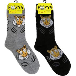 Foozys Women’s Crew Socks | Tiger Claws Fun Designs Novelty Socks | 2 Pair