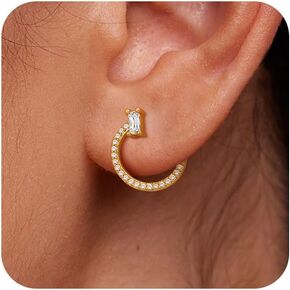 Gold Hoop Earrings, Chunky Gold Earrings for Women Trendy 14K Gold Huggie Earrings Dangle Hoops Hypoallergenic Lightweight Dainty Thick Earrings Jewelry Gift for Women