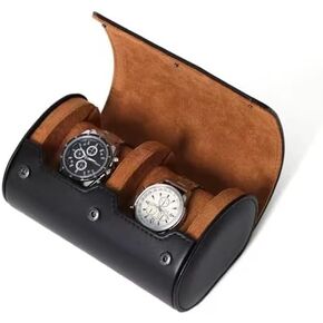 Watch Roll Travel Case for Men - Storage Organizer and Display Removable Pillows & Solid Dividers for Home Storage, Fits All Wrist Watches & Smart Watches.