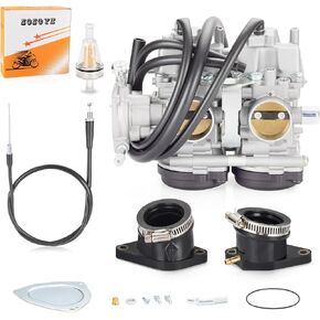 Carburetor Carb & Throttle Cable w/Intake Manifold for Yamaha Raptor 660 YFM660R 2001-2005
