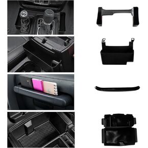 4PCS Center Console Organizer Storage Box Fits 2018-2023 for Jeep Wrangler JL JLU & Gladiator JT Gear Shift Console Tray Organizer, Hanging Armrest Storage Box, Co-Pilot Organizer