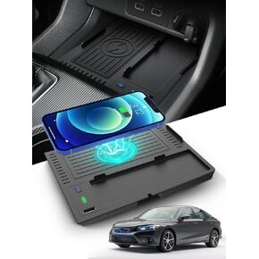 CarQiWireless Wireless Charger for Honda Civic 2025 2024 2023 2022,Automotive Center Console Organizer Wireless Charging Pad for 2022-2025 Honda Civic Sport Accessories