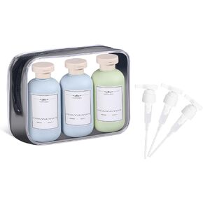 6.7 oz Plastic Shampoo and Conditioner Squeeze Bottles, Plastic Leak Proof Travel Bottles for Toiletries, Plastic Bottles with Caps for Lotion, Cream and Liquids (4Pcs)
