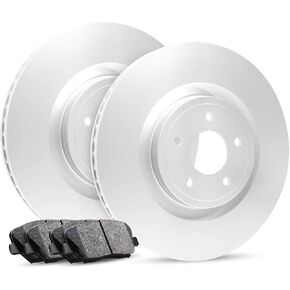R1 Concepts Rear Brakes and Rotors Kit |Rear Brake Pads| Brake Rotors and Pads| Ceramic Brake Pads and Rotors |Hardware Kit |fits 1994-1998 Nissan 240SX