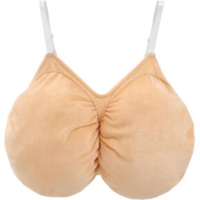 FURPHI Fake Chest for Old Lady Grandma Cosplay Hollween Funny Costume Accessories
