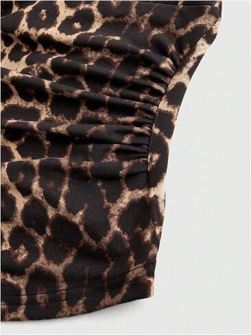 SweatyRocks Women's Leopard Print Crop Halter Tops Summer Sleeveless Wrap V Neck Ruched Tank Tops in Saudi Arabia