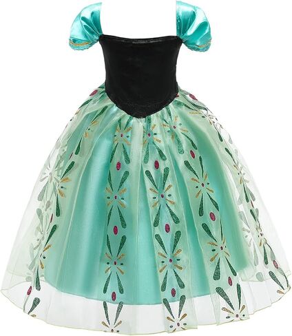 Princess Kids Costume Anna Dress up Girls Outfit for Halloween Cosplay Chirstmas Birthday Party 3-10Years in Saudi Arabia