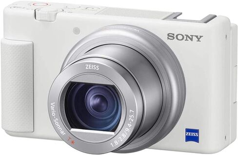 كاميرا فيديو Sony ZV-1 مدمجة لمدونات الفيديو الرقمية بدقة 4K HDR لمنشئي المحتوى ومدوني الفيديو، حزمة DCZV1/W بيضاء مع حزمة حماية ممتدة لمدة عامين من CPS + حقيبة Deco Gear + مجموعة بطاقات وملحقات سعة 128 جيجابايت in Saudi Arabia