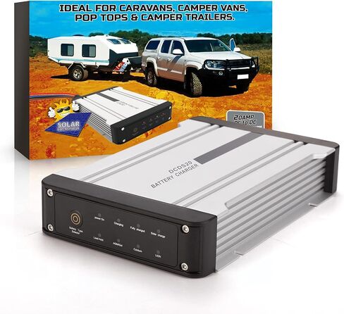 12V 20A DC to DC On-Board Battery Charger for AGM, Gel, Calcium, LiFePO4, VRLA Battery with Multi-Protections Multi-Stage Charging in Saudi Arabia