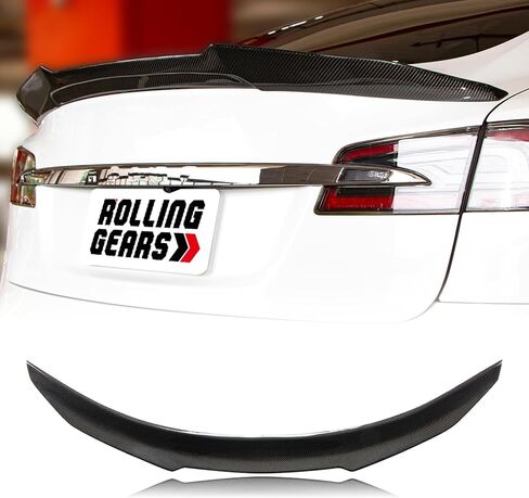 Real Carbon Fiber Spoiler Compatible with Tesla Model S Trunk Spoiler 2012-2024 (DN Type) in Saudi Arabia
