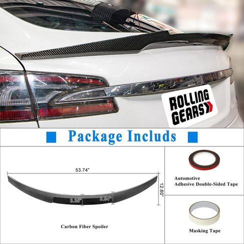 Real Carbon Fiber Spoiler Compatible with Tesla Model S Trunk Spoiler 2012-2024 (DN Type) in Saudi Arabia