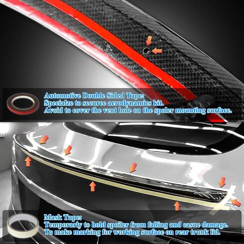 Real Carbon Fiber Spoiler Compatible with Tesla Model S Trunk Spoiler 2012-2024 (DN Type) in Saudi Arabia