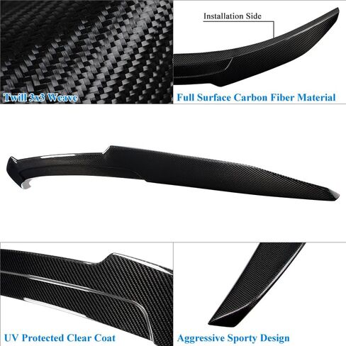 Real Carbon Fiber Spoiler Compatible with Tesla Model S Trunk Spoiler 2012-2024 (DN Type) in Saudi Arabia