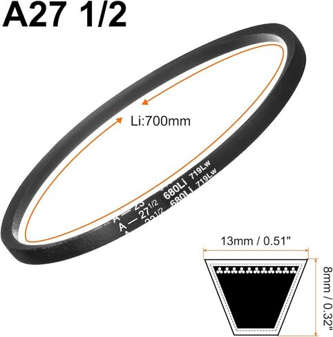 uxcell 2pcs A26 1/2 Wrapped Rubber Belt, A-Section V Belt 28.3" Outside Circumference x 0.51" Width x 0.32" Thick, Industrial Power Transmission Belt in Saudi Arabia