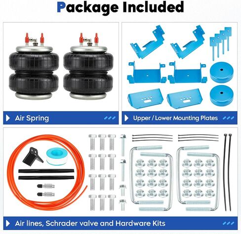 طقم تعليق وسادة هوائية 2015-2023 لفورد لـ F150 2WD 4WD حقيبة مساعد خلفية زرقاء زنبركية لاستبدال طقوس الركوب 2582 W21-760-2582 W217602582 in Kuwait